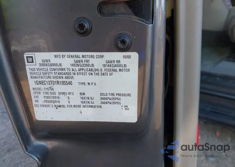 2001 Chevrolet Tahoe Lt from USA, damaged, VIN 1GNEC13T01R105540